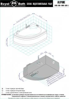 Гидромассажная ванна Royal Bath Alpine De Luxe 160x100см правая белый RB819101DL-R